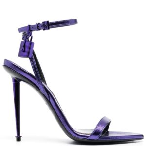 TOM FORD Padlock 120mm metallic-leather sandals