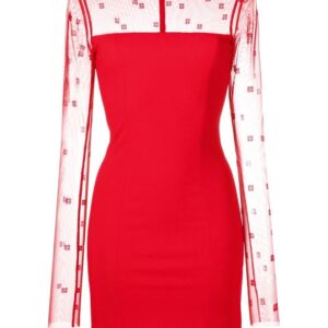 Givenchy tulle panel long-sleeve dress