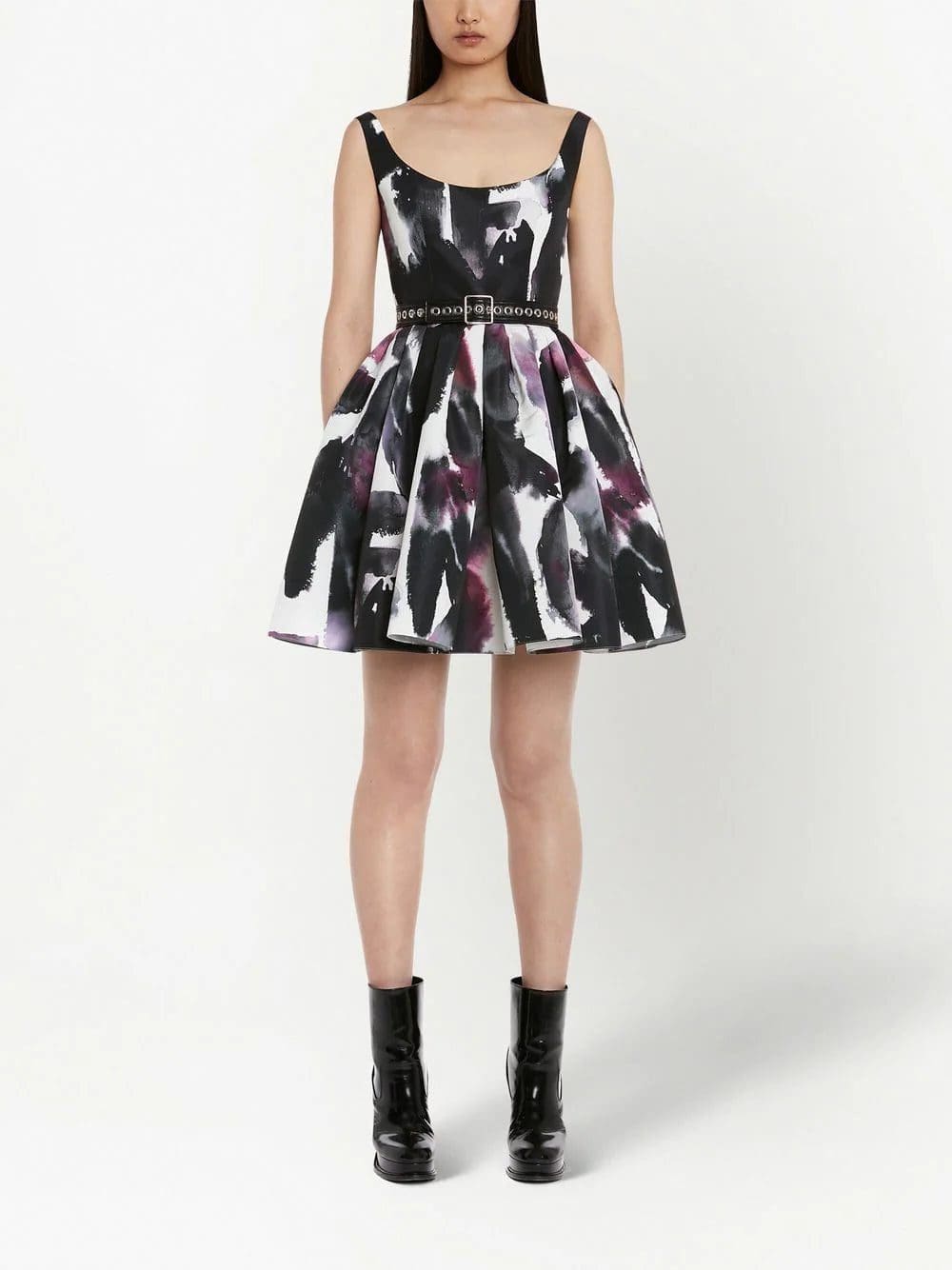 Alexander McQueen Watercolour Graffiti scoop-neck minidress - Image 2