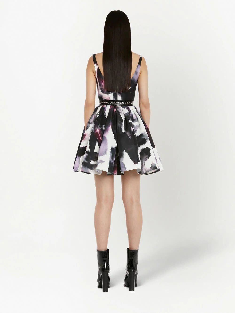Alexander McQueen Watercolour Graffiti scoop-neck minidress - Image 4