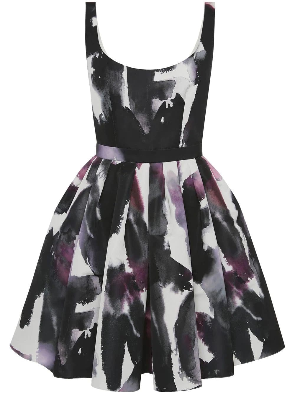 Alexander McQueen Watercolour Graffiti scoop-neck minidress