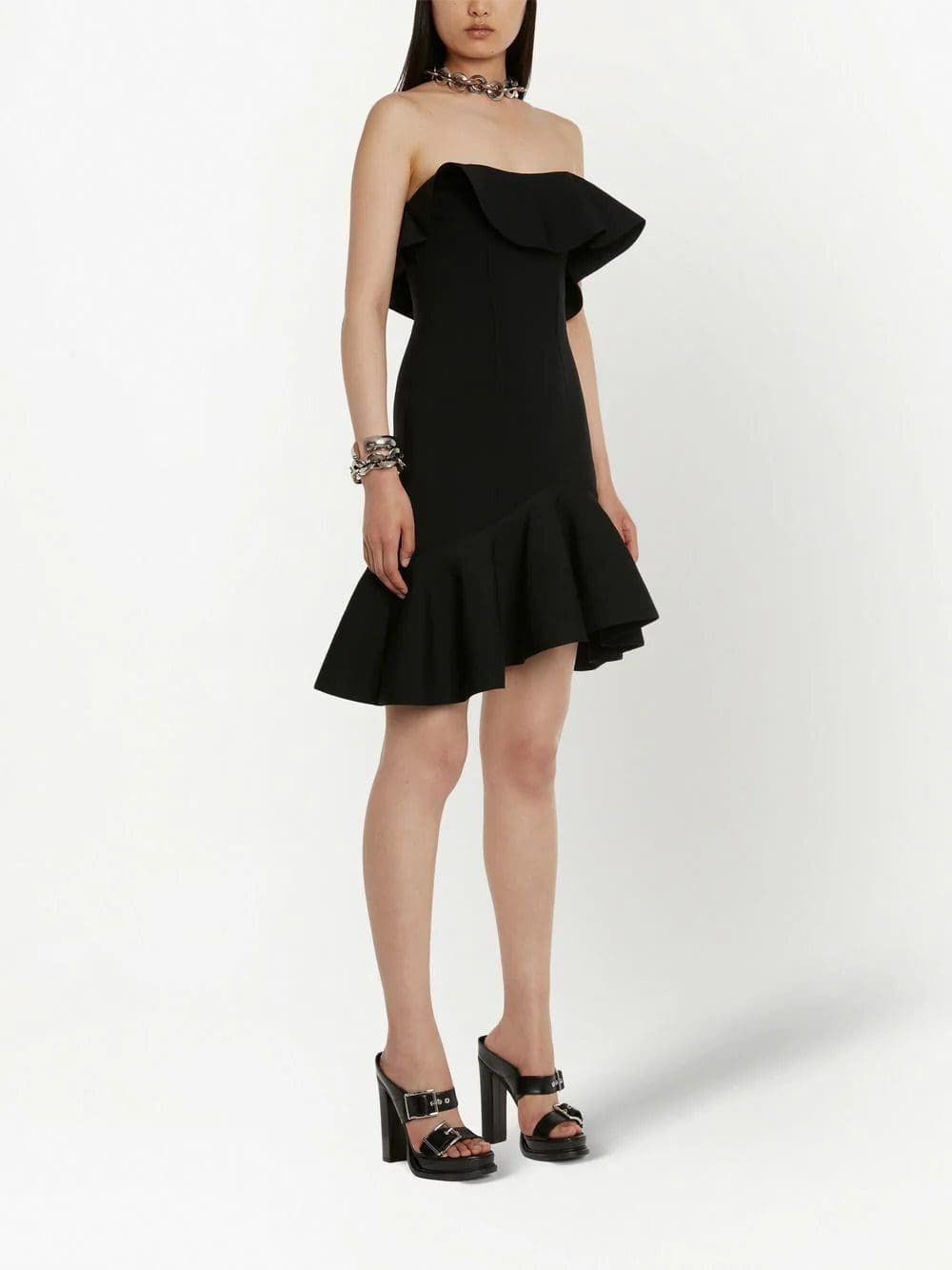Alexander McQueen strapless ruffled minidress - Image 3