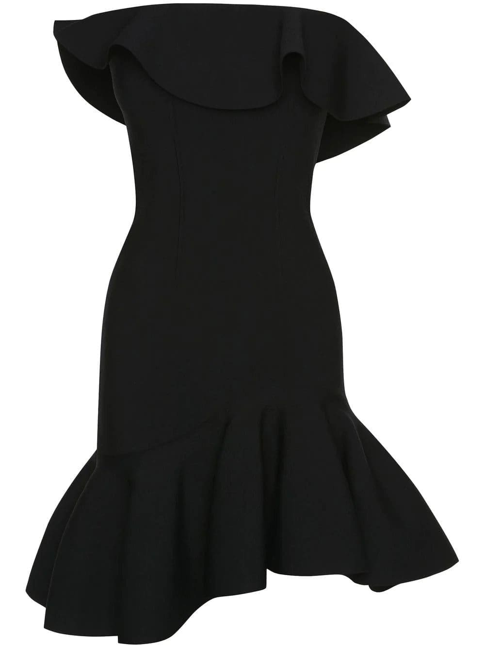 Alexander McQueen strapless ruffled minidress