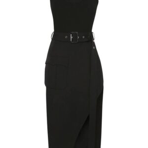 Alexander McQueen  trompe l'oeil midi dress