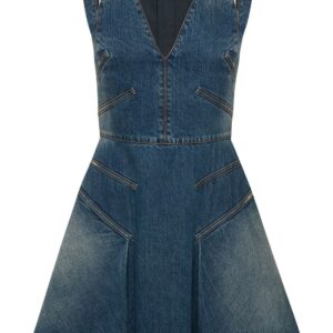 Alexander McQueen  V-neck denim minidress