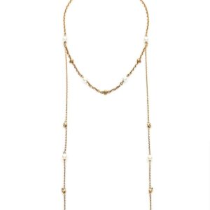 Alexander McQueen  faux pearl skull AirPods necklace