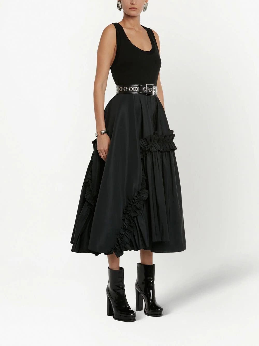Alexander McQueen hybrid ruffle-trim midi dress - Image 3