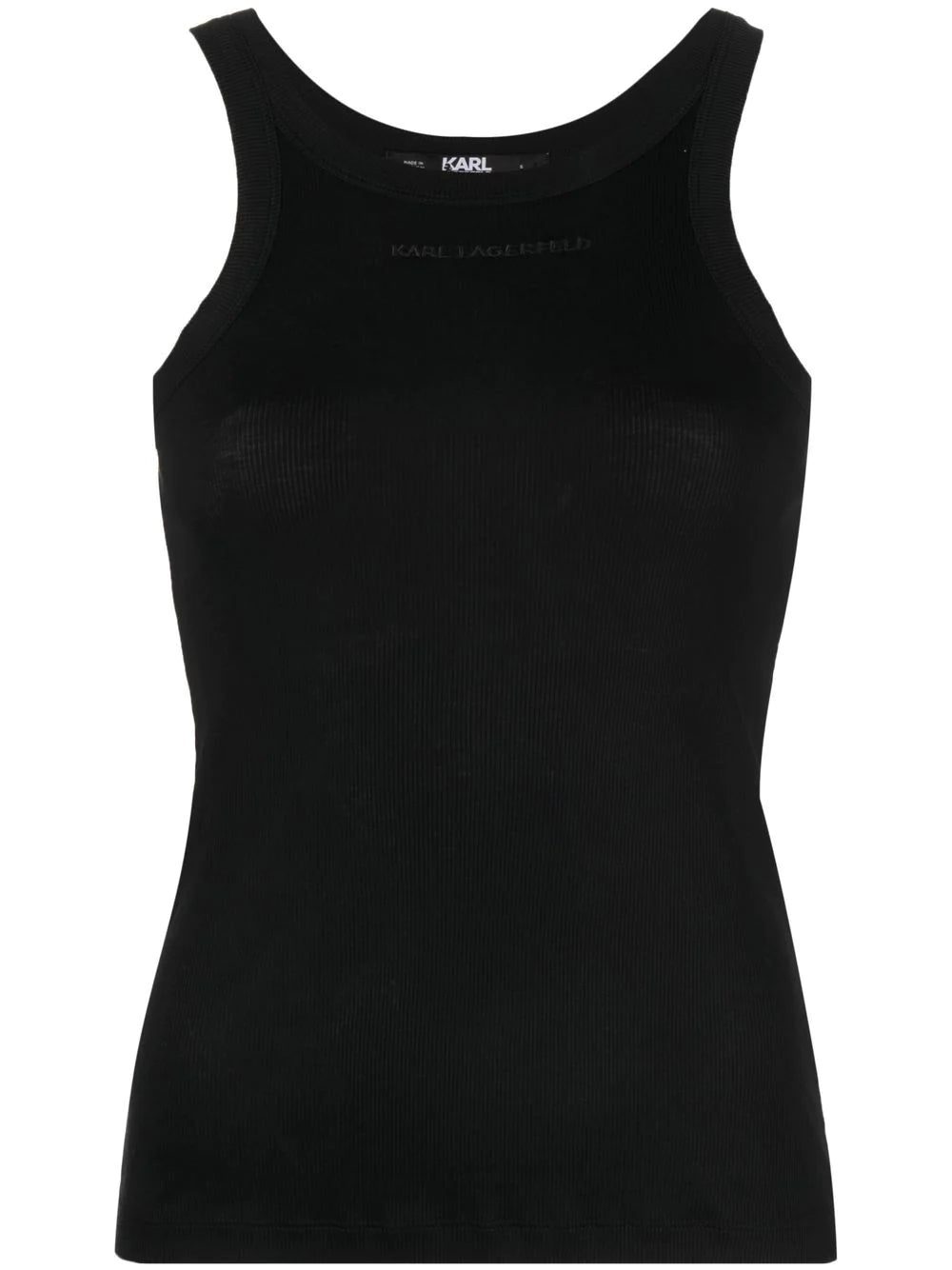 Karl Lagerfeld ribbed cotton tank top