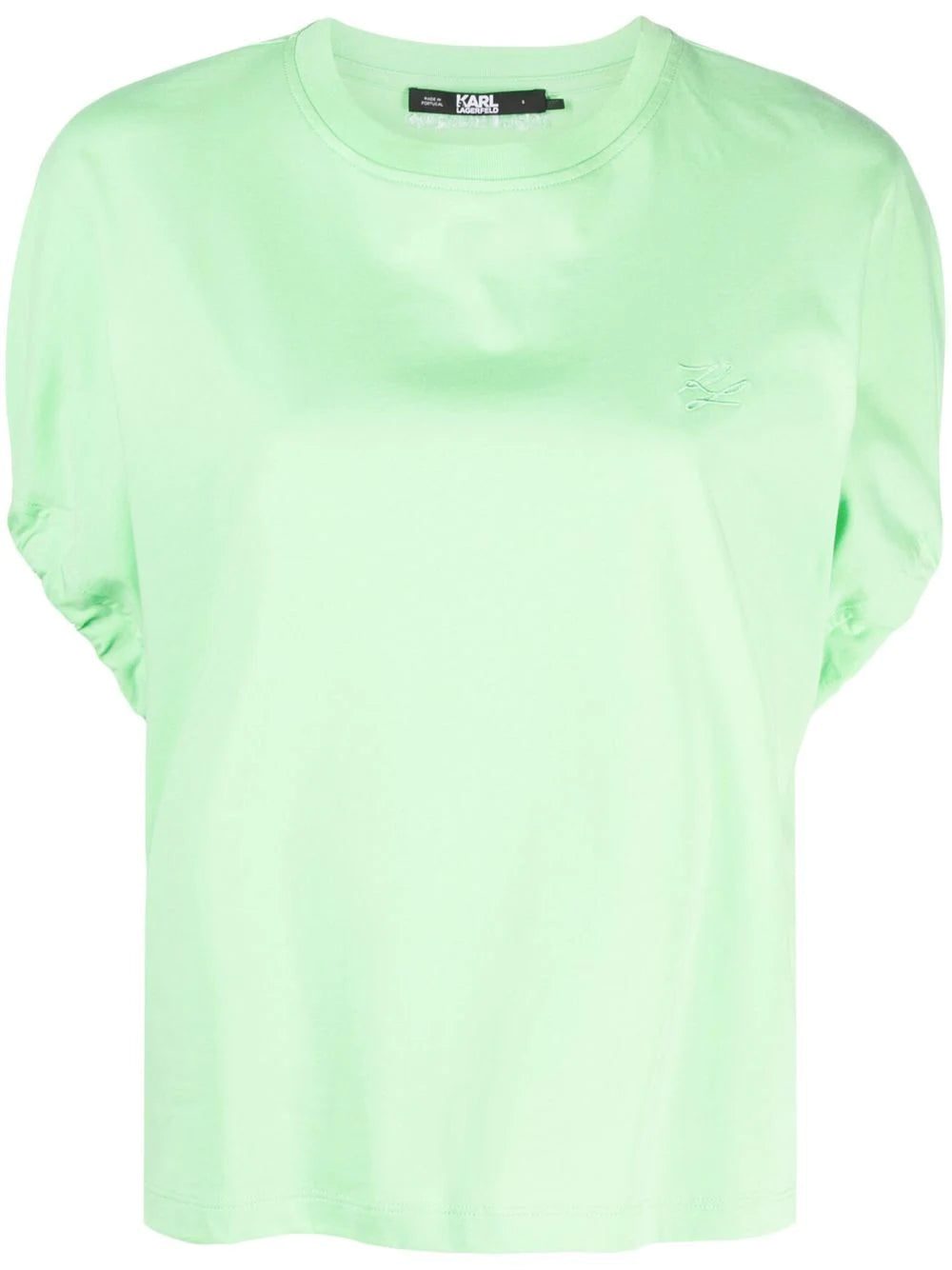 Karl Lagerfeld drawstring-sleeve organic-cotton T-shirt