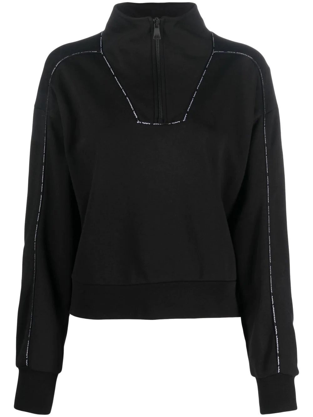 Karl Lagerfeld piped-trim organic-cotton sweatshirt