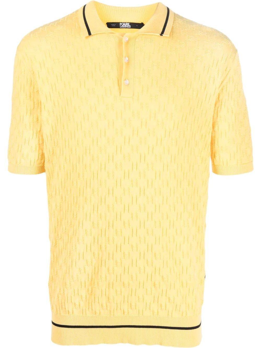 Karl Lagerfeld monogram-pattern knitted polo shirt