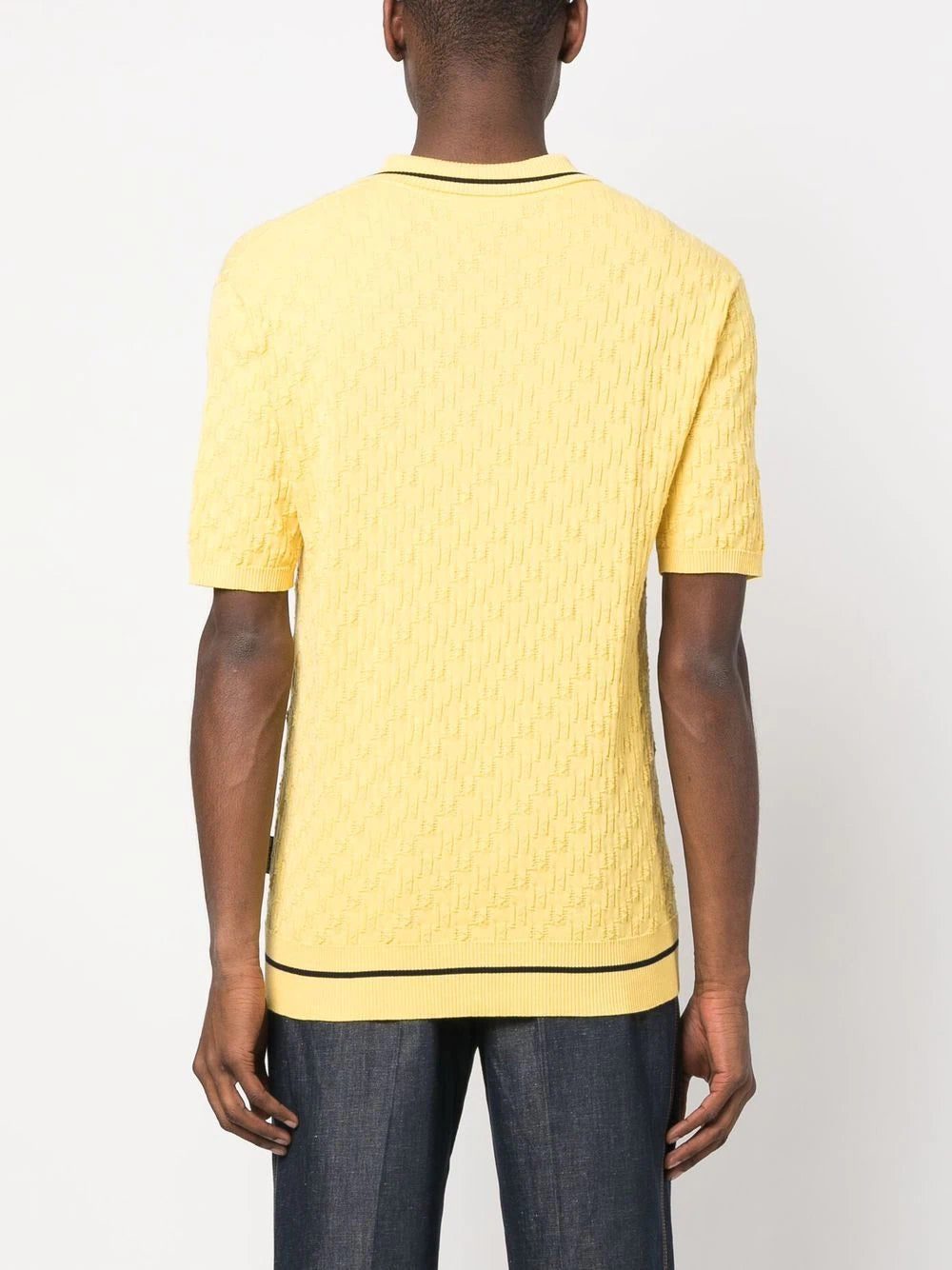 Karl Lagerfeld monogram-pattern knitted polo shirt - Image 3