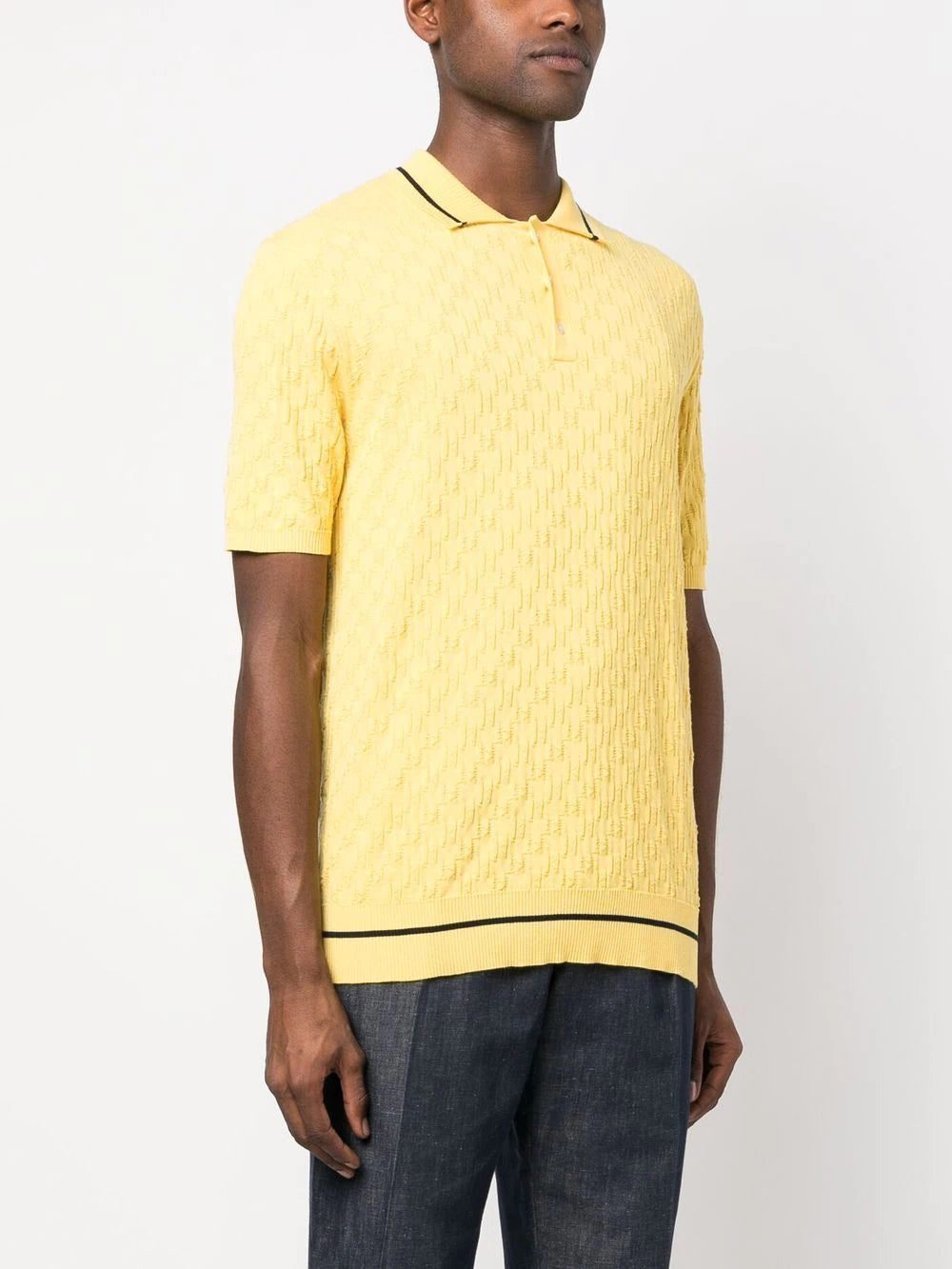Karl Lagerfeld monogram-pattern knitted polo shirt - Image 2