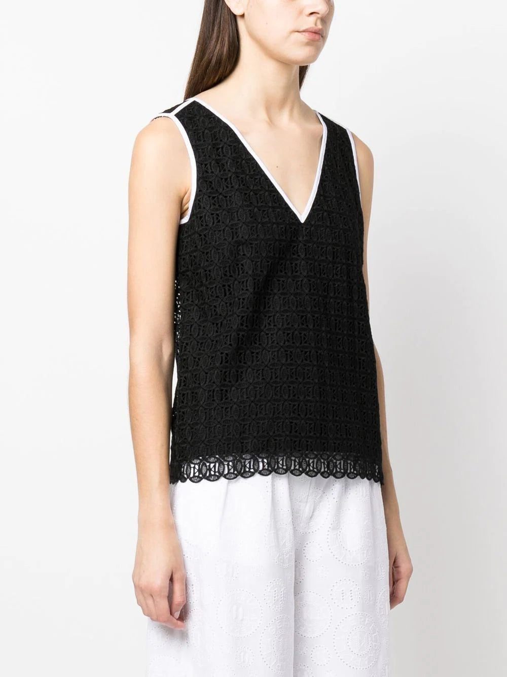 Karl Lagerfeld Kl embroidered lace top - Image 3