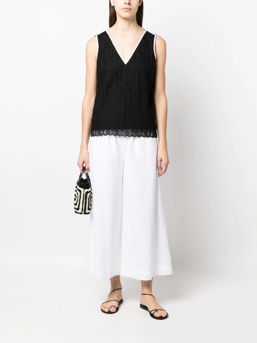 Karl Lagerfeld Kl embroidered lace top - Image 2