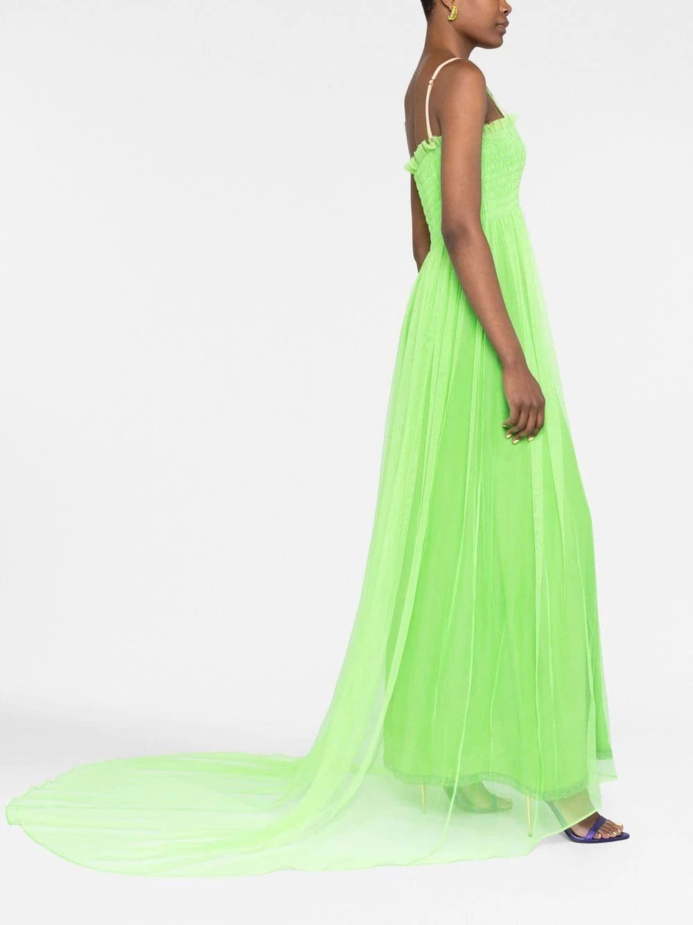 Gucci smocked silk gown - Image 4