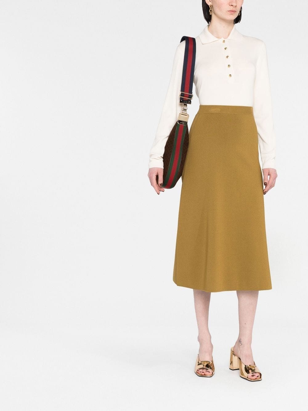 Gucci rib-stitch cashmere polo jumper - Image 2