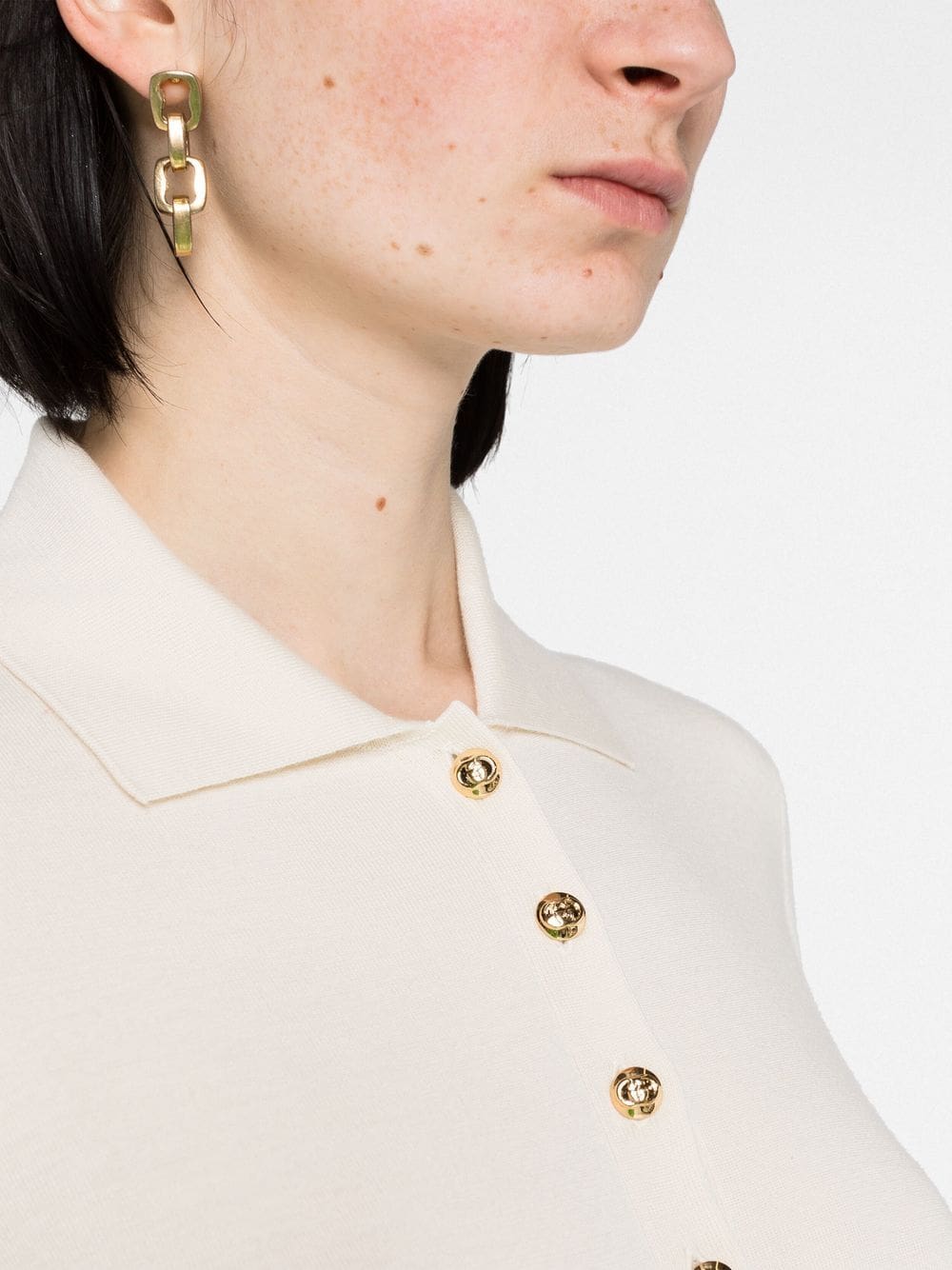 Gucci rib-stitch cashmere polo jumper - Image 3