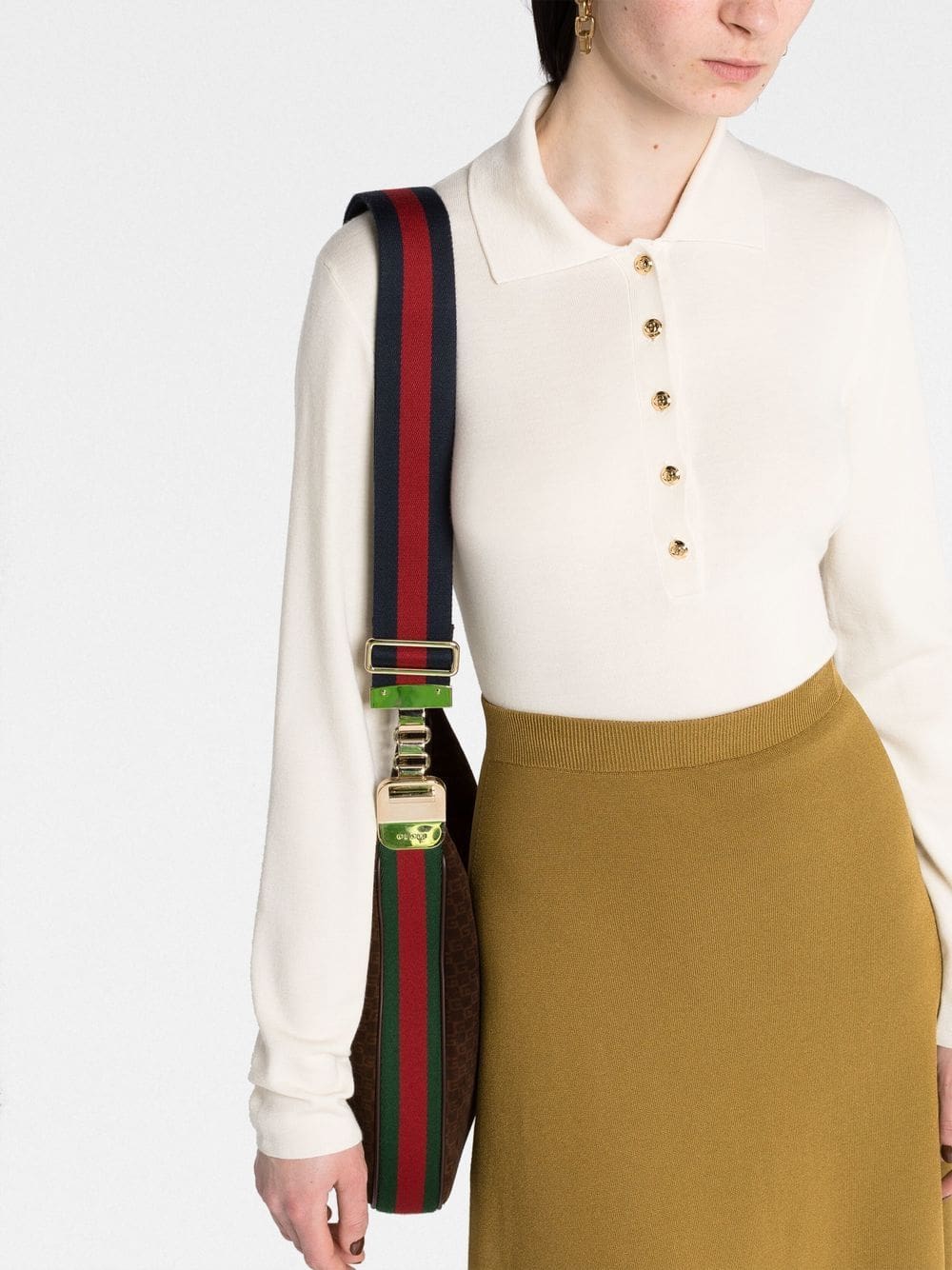 Gucci rib-stitch cashmere polo jumper - Image 5