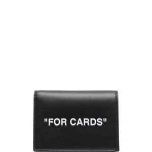 Off-White slogan leather card holder