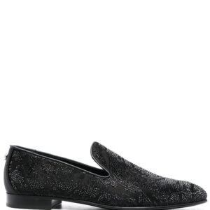 Versace  rhinestone-embellished loafers