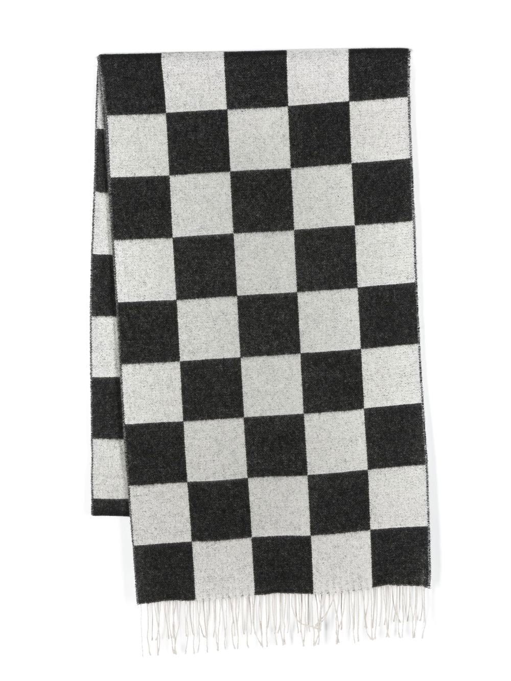 AMIRI checkerboard-pattern knit scarf