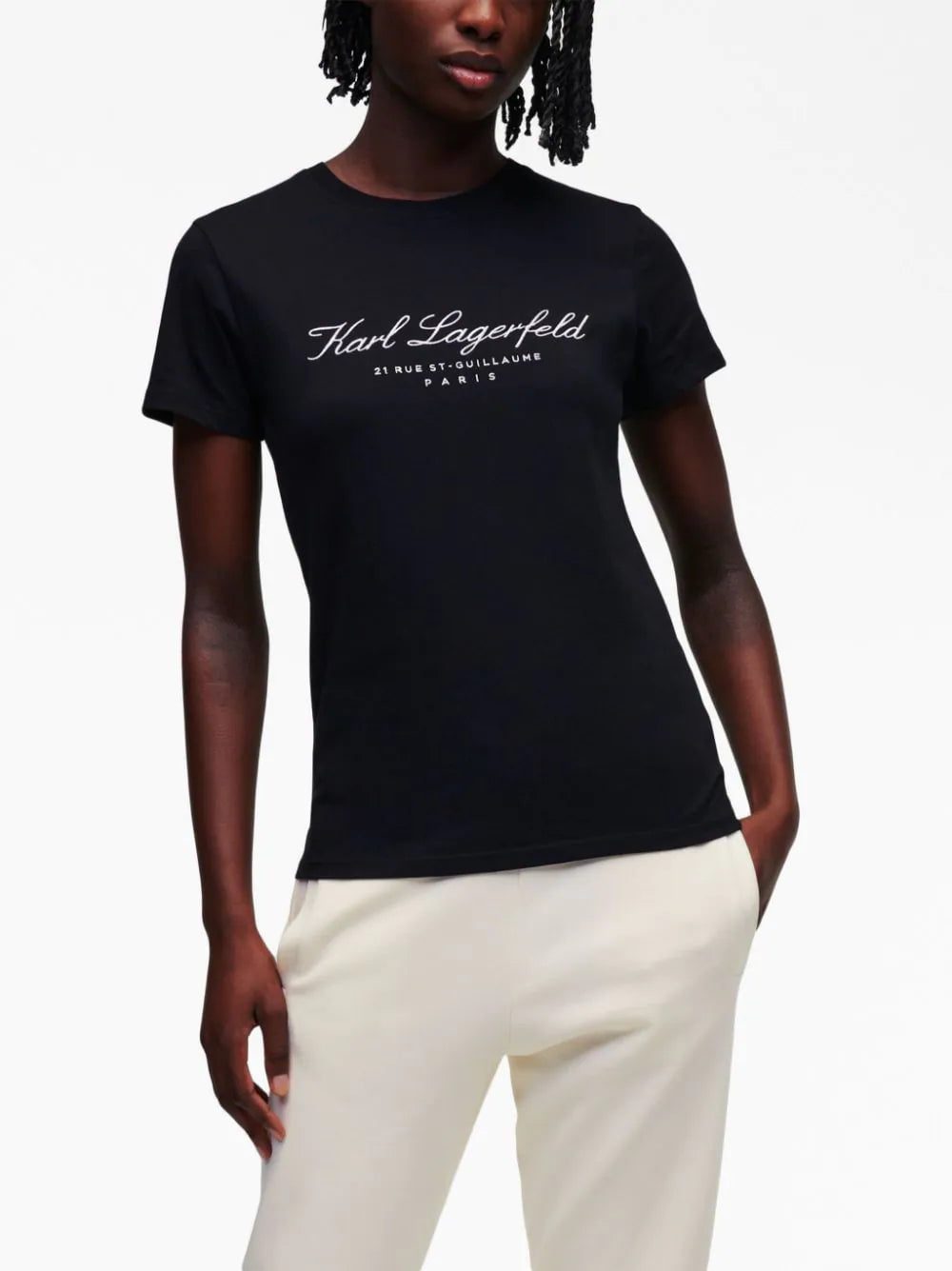 Karl Lagerfeld Hotel Karl embroidered-logo T-shirt - Image 4