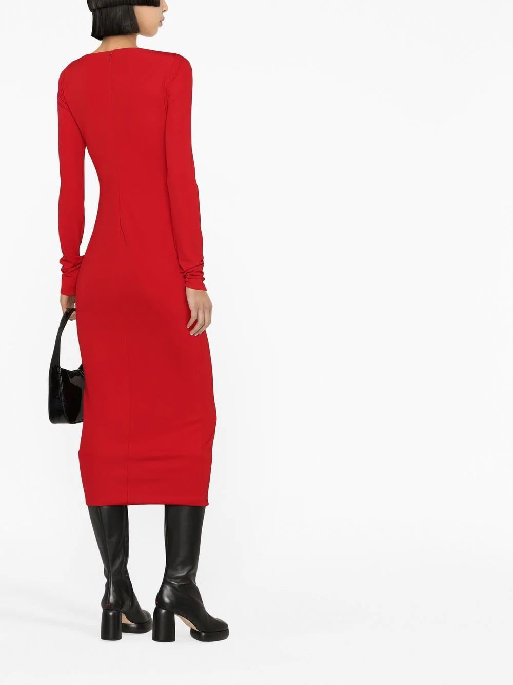 Versace gathered-detail long-sleeve dress - Image 4