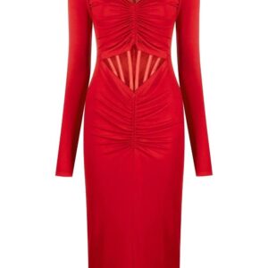 Versace  gathered-detail long-sleeve dress
