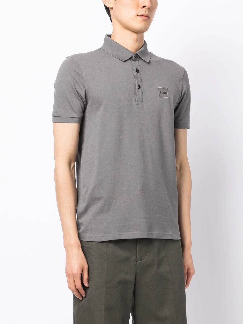 BOSS logo-patch cotton polo shirt - Image 3