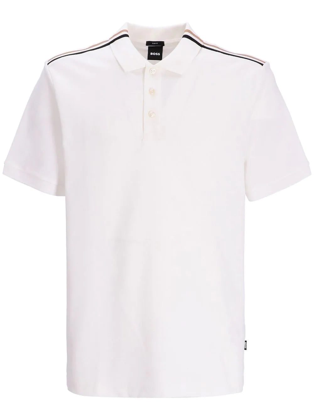 BOSS stripe-detail cotton polo shirt
