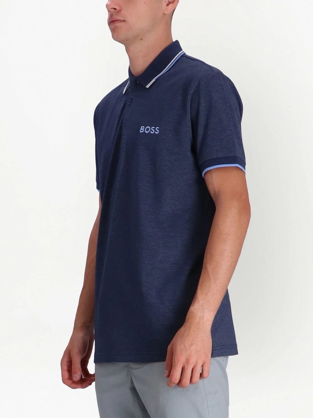 BOSS logo-print cotton polo shirt - Image 3
