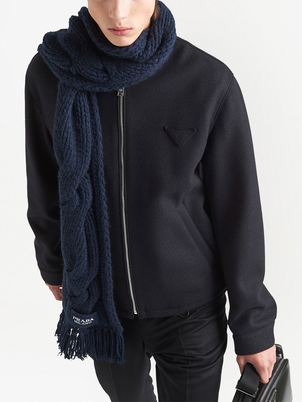 Prada triangle-logo blouson jacket - Image 4