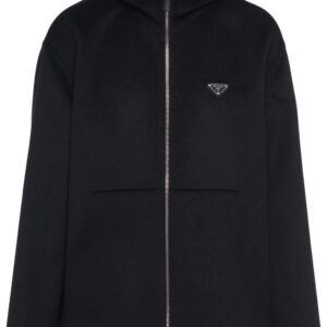 Prada  triangle-logo zip-up hoodie