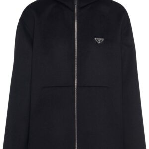 Prada triangle-logo zip-up hoodie
