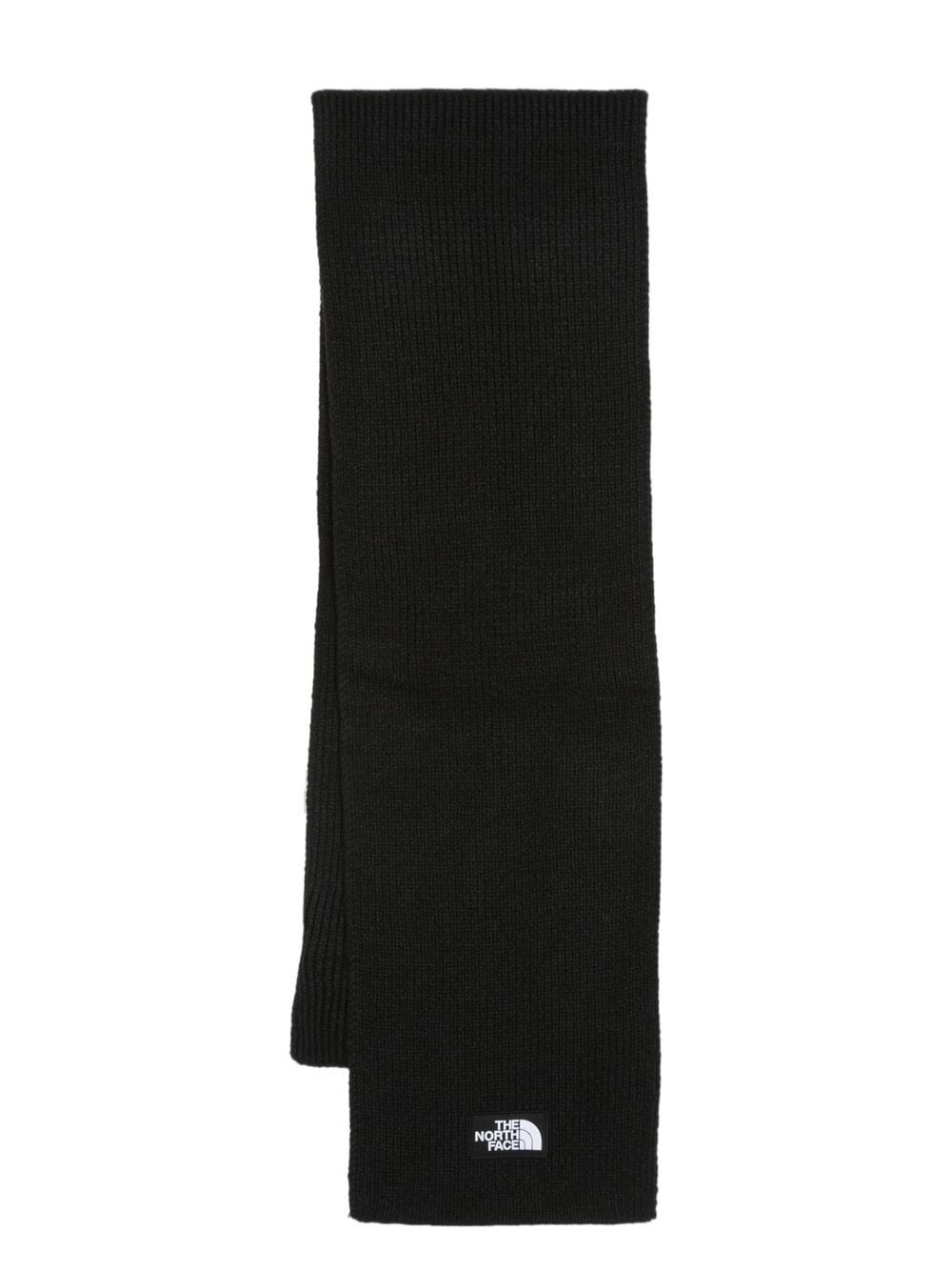 The North Face logo-patch knitted scarf
