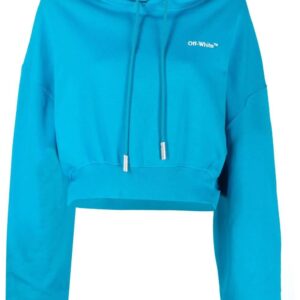 Off-White  cropped logo-print hoodie