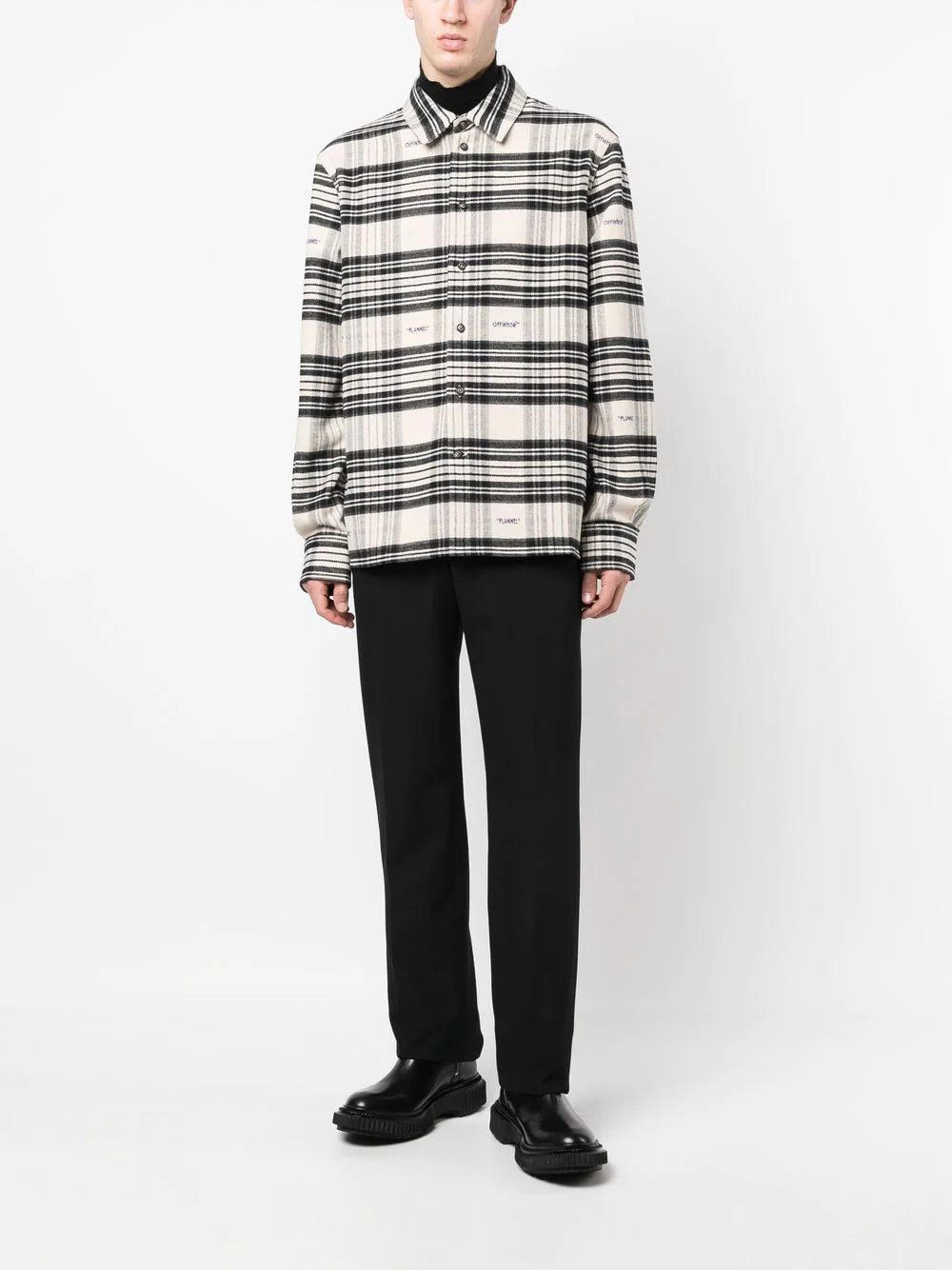 Off-white checked flannel shirt - Image 2
