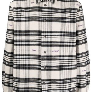 Off-white checked flannel shirt
