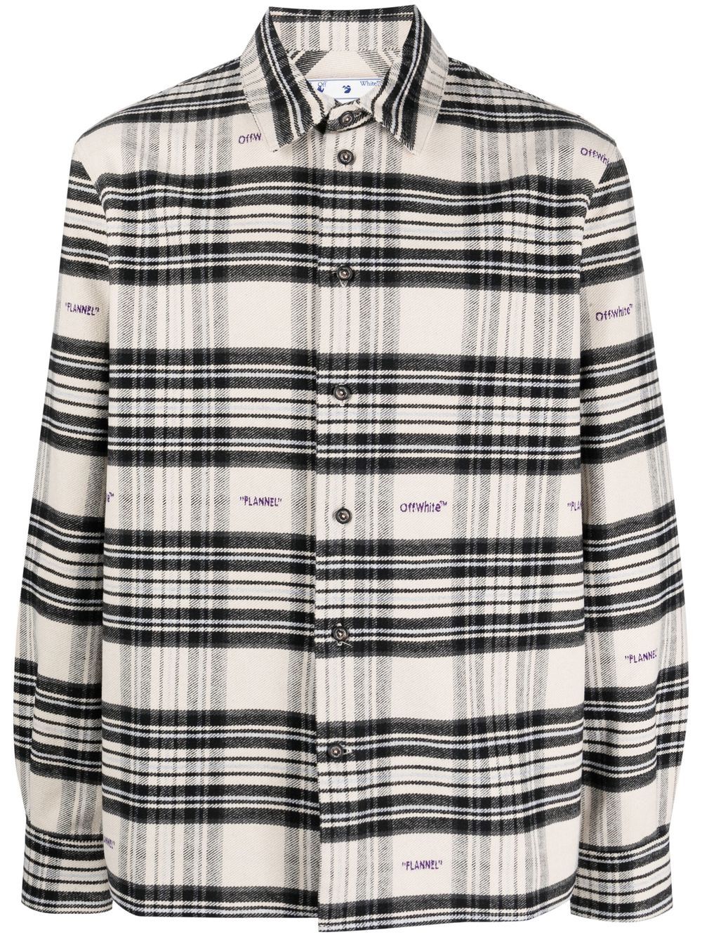 Off-white checked flannel shirt