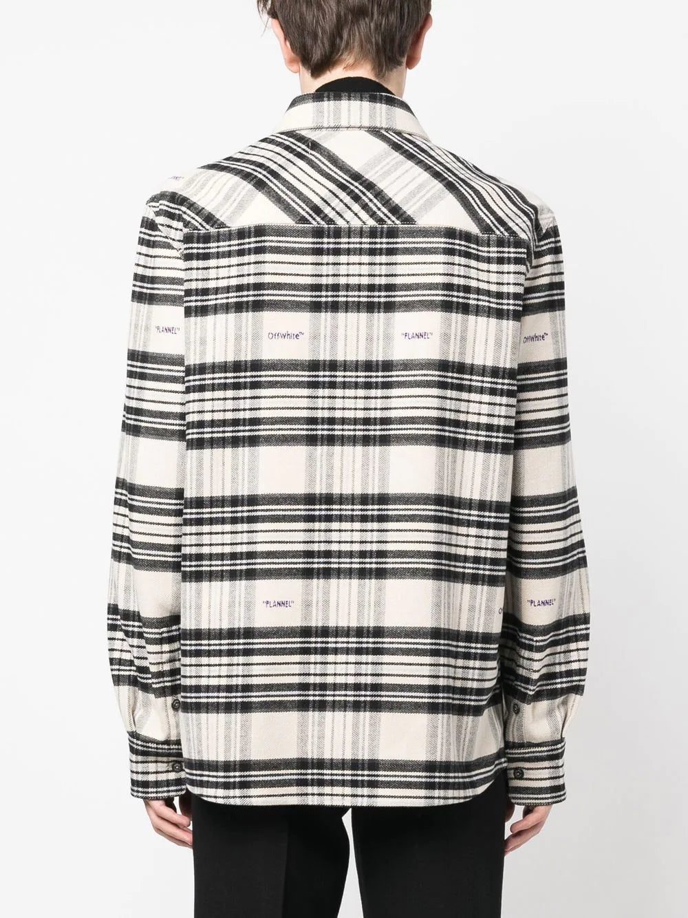 Off-white checked flannel shirt - Image 4