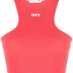 Off-White  logo-print cropped top