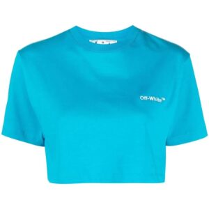 Off-White  cropped logo-print T-shirt