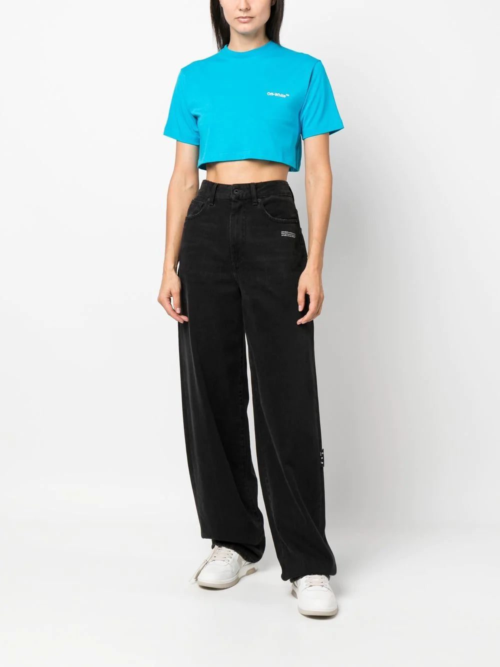 Off-White cropped logo-print T-shirt - Image 2