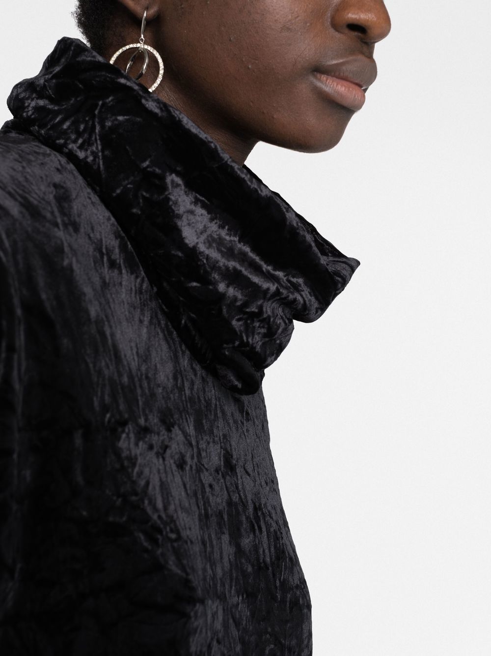 Saint Laurent roll-neck velvet effect minidress - Image 5