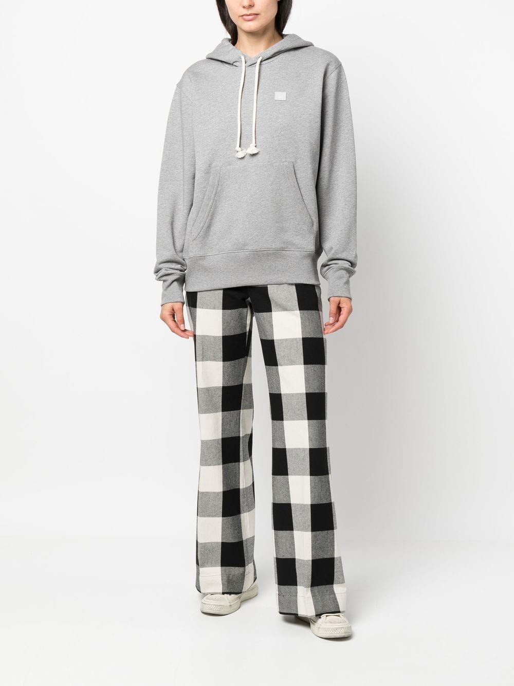 Acne Studios face logo-patch cotton hoodie - Image 3