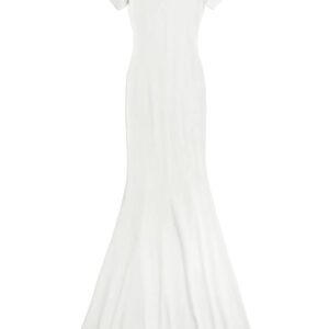 Balenciaga  logo-embroidered neckline gown