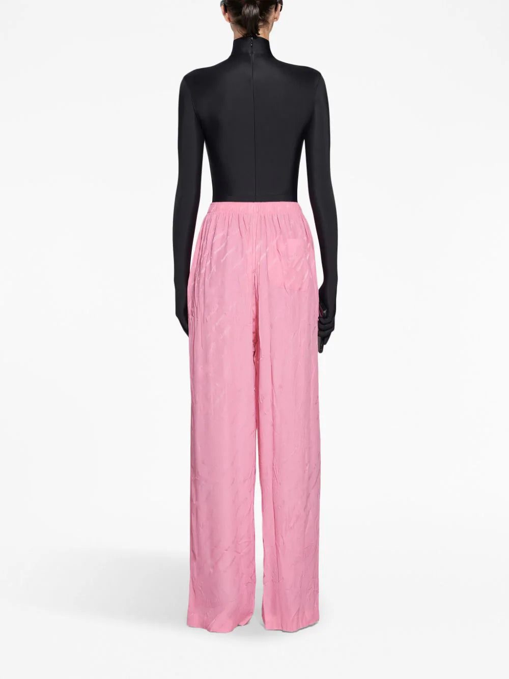 Balenciaga logo-jacquard wide-leg silk trousers - Image 4