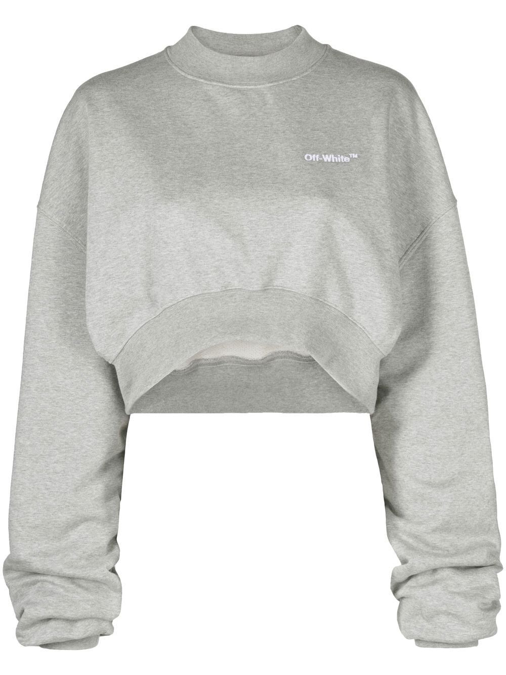 Off-White oversized-sleeve cropped sweatshirt