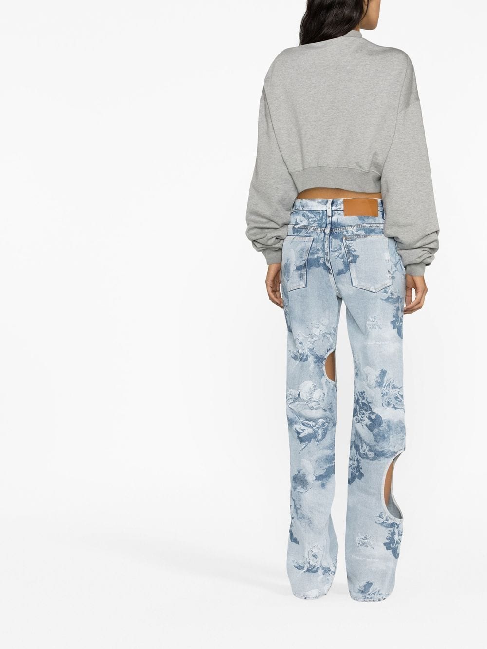 Off-White oversized-sleeve cropped sweatshirt - Image 4